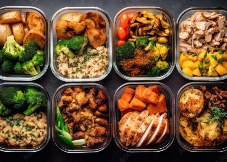 Balanced meal prep for a healthy lifestyle. AI generated